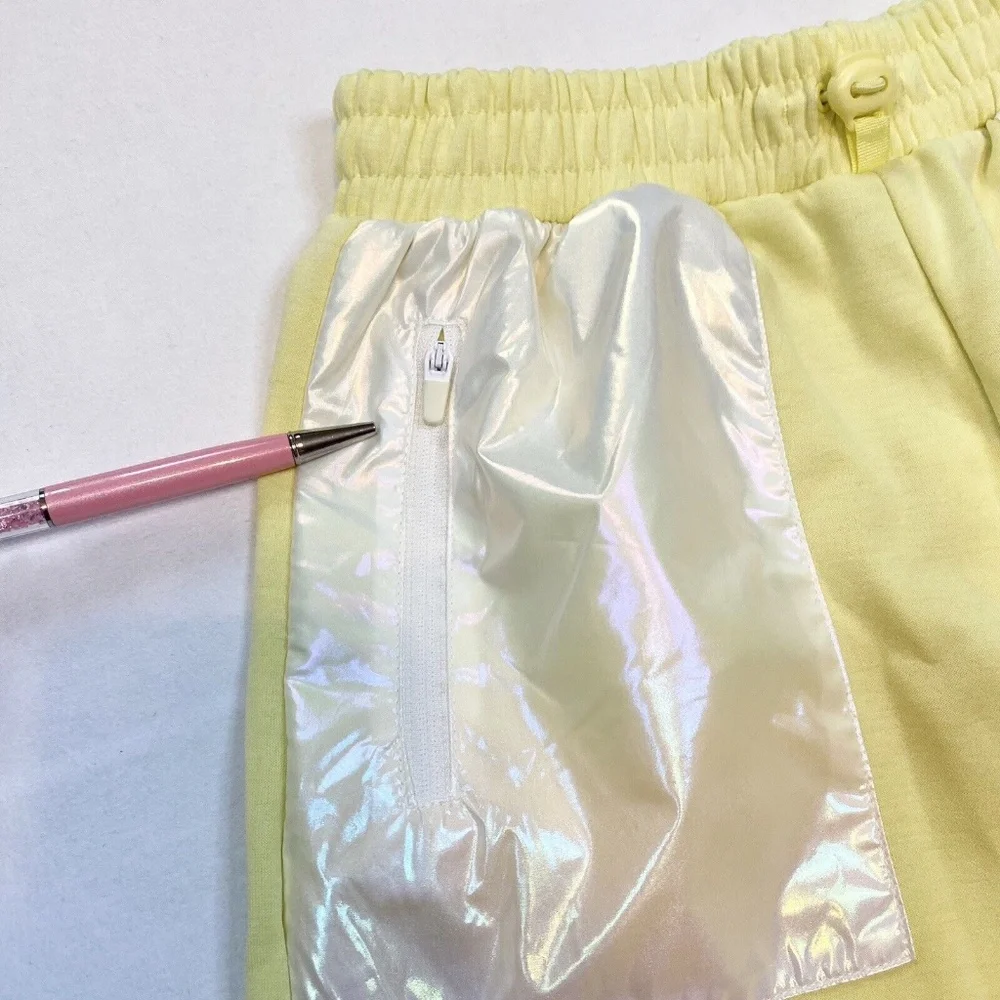 Zara Girl Sporty Collection Yellow Shorts Size 11-12 Soft Elastic Waist Pockets
